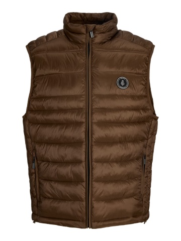 Jack & Jones Vesta barbati fara gluga cu guler inalt, Regular fit, JJEKINGSLEY, Maro - Img 8