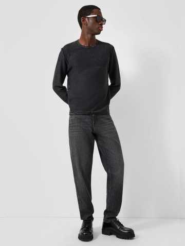 Q/S by s.Oliver Pulover tricotat barbati, din bumbac, Regular fit, Gri inchis - Img 6