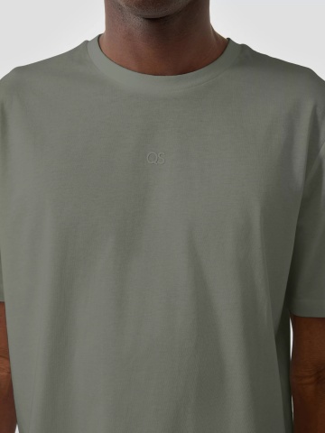 Q/S by s.Oliver Tricou barbati, la baza gatului, din bumbac, Regular Fit, Olive - Img 3