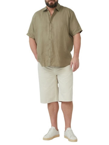 s.Oliver Big Sizes Camasa din 100% in, barbati big sizes, Regular fit, Olive - Img 4