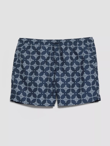s.Oliver Big Sizes Costum de baie barbati big sizes, imprimeu cu model, Relaxed Fit, Bleumarin inchis
