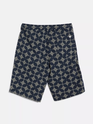 s.Oliver Big Sizes Pantaloni scurti barbati big sizes, cu talie medie, din bumbac, cu imprimeu, Resort fit, Detroit, Bleumarin inchis - Img 9