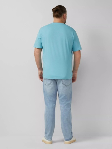 s.Oliver Big Sizes Tricou barbati big sizes cu anchior, din bumbac, Regular fit, Albastru deschis - Img 6