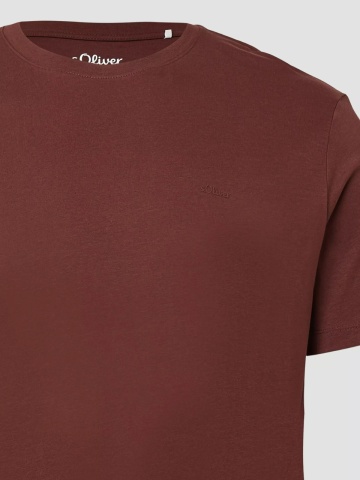 s.Oliver Big Sizes Tricou barbati big sizes cu decolteu la baza gatului, 100% bumbac, Bordeaux - Img 8