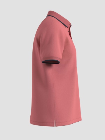 s.Oliver Big Sizes Tricou polo barbati big sizes, din amestec de bumbac cu elastan si detalii contraste, Regular fit, Roz prafuit - Img 6