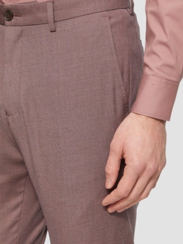 s.Oliver BLACK LABEL Pantaloni costum barbati, cu talie medie si croiala Slim fit, Liliac inchis - Img 3