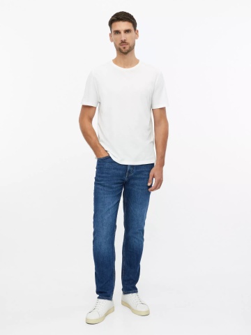 s.Oliver Blugi barbati Mauro, cu talie medie, Regular fit, Tapered leg, Albastru inchis - Img 5