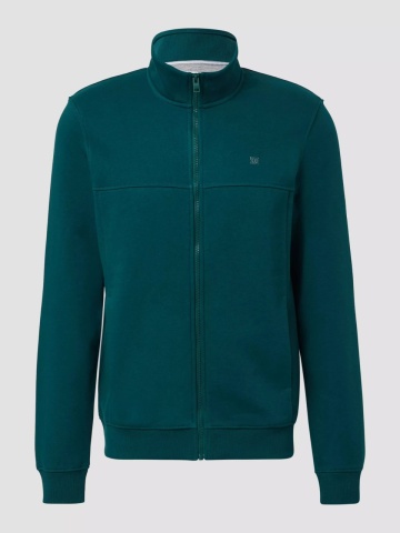 s.Oliver Bluza barbati cu guler inalt si fermoar, Regular fit, Verde - Img 6