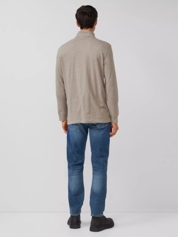 s.Oliver Bluza barbati, cu guler si croiala Regular Fit, Bej - Img 5