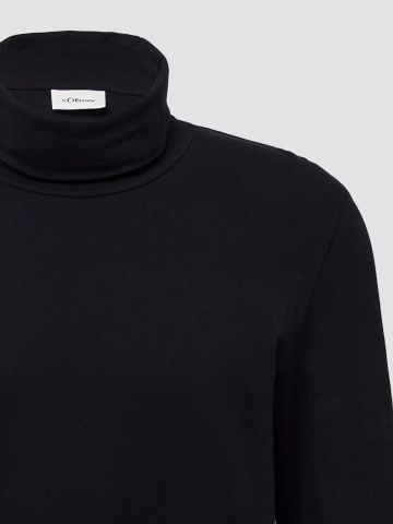 s.Oliver Bluza barbati, cu guler si croiala Regular Fit, Negru - Img 7