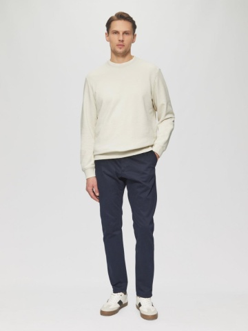 s.Oliver Bluza simpla barbati din amestec de bumbac si viscoza, Regular fit, Crem - Img 5