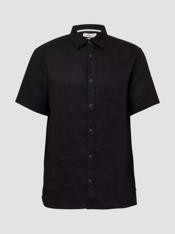 s.Oliver Camasa barbati cu maneca scurta, din in cu croiala Regular fit, Negru - Img 6