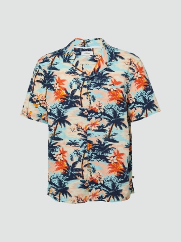 s.Oliver Camasa barbati cu maneca scurta si imprimeu tropical, Regular fit, Multicolor - Img 7