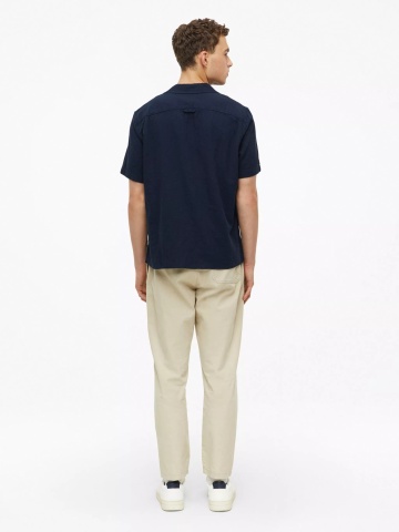s.Oliver Camasa cu maneca scurta barbati, din bumbac, Resort fit, Bleumarin inchis - Img 5