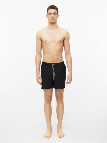 s.Oliver Pantaloni scurti barbati pentru inot cu croiala Regular fit, Negru - Img 4