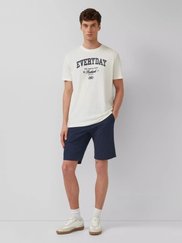 s.Oliver Pantaloni scurti chino barbati, cu talie medie, Regular fit, Phoenix, Bleumarin inchis - Img 3