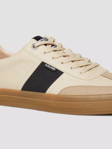 s.Oliver Sneakers barbati, cu detalii, in dungi, Bej - Img 2