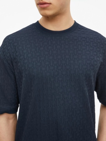 s.Oliver Tricou barbati, din amestec de bumbac, Relaxed fit, Bleumarin inchis - Img 3