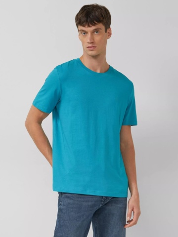 s.Oliver Tricou barbati din bumbac, Regular fit, Turcoaz