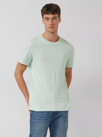 s.Oliver Tricou barbati din bumbac, Regular fit, Verde deschis