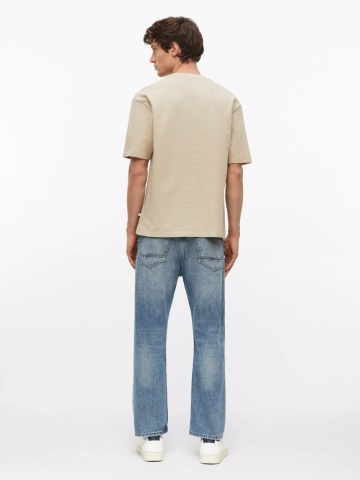 s.Oliver Tricou barbati la baza gatului din bumbac, Regular fit, Bej - Img 6