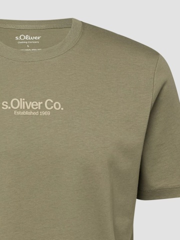 s.Oliver Tricou barbati la baza gatului, din bumbac, Regular fit, Olive - Img 7