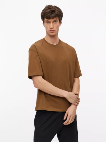 s.Oliver Tricou barbati la baza gatului, din jerseu gros de bumbac, Modern fit, Maro - Img 3