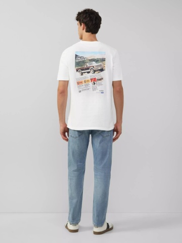 s.Oliver Tricou barbati la baza gatului, Regular fit, cu imprimeu Ford®, Alb - Img 5