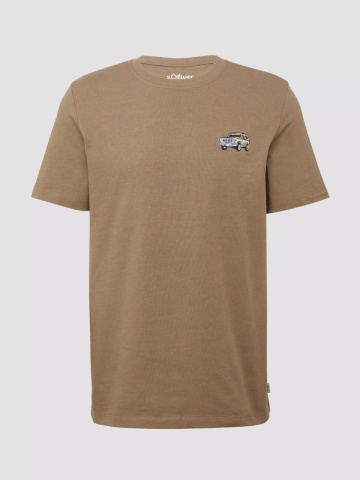 s.Oliver Tricou barbati la baza gatului, Regular fit, cu imprimeu Ford®, Maro - Img 6
