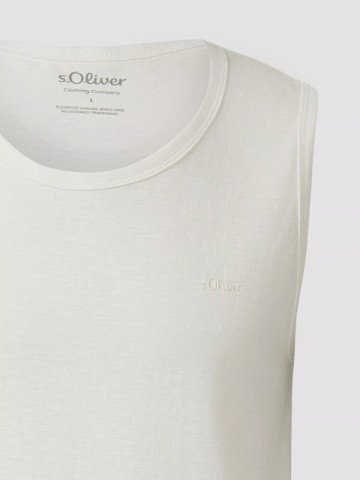 s.Oliver Tricou fara maneca barbati, din jerseu de bumbac, Regular fit, Alb - Img 7