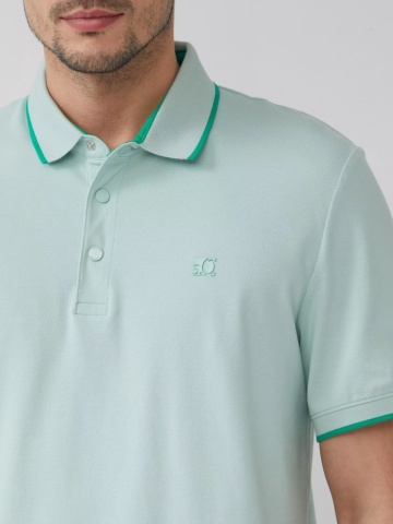 s.Oliver Tricou polo barbati cu detalii contrastante, Verde menta - Img 4
