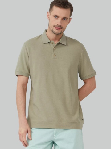 s.Oliver Tricou polo barbati, din piqué waffle, Regular fit, Verde masliniu