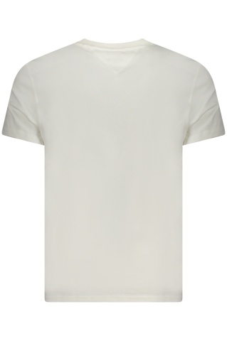 Tommy Jeans Tricou signature barbati, cu imprimeu pe centru, Regular Fit, Alb - Img 2