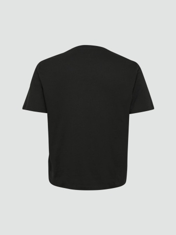Tricou cu maneca scurta si decolteu la baza gatului, barbati big sizes, Negru - Img 7