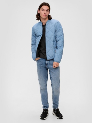 Blugi barbati Shawn, cu talie medie, Regular fit, Tapered Leg, Albastru deschis - Img 6