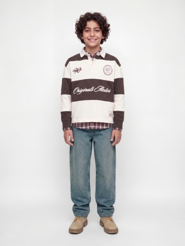 Jack & Jones Blugi baieti, ALEX cu talie inalta si croiala Baggy Fit, Albastru - Img 5