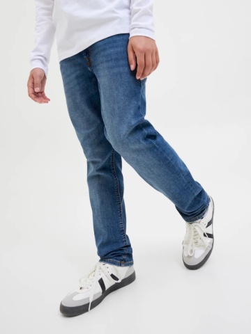 Jack & Jones Blugi baieti, Glenn, cu talie joasa si croiala Slim fit, Albastru inchis - Img 3