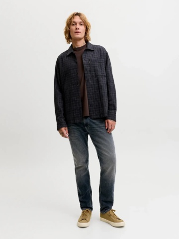 Jack & Jones Blugi barbati CLARK DUKE, cu talie medie si croiala Regular fit, Albastru inchis - Img 5
