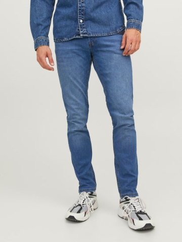 Jack & Jones Blugi barbati Glenn, cu talie joasa si croiala Slim fit, Albastru