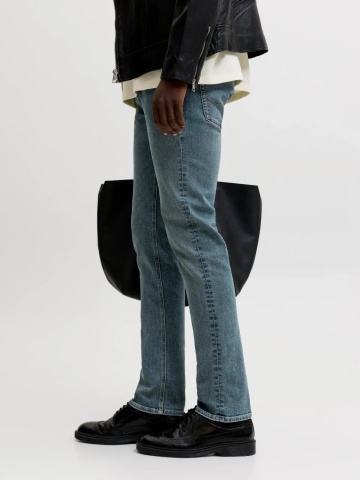 Jack & Jones Blugi barbati GLENN, cu talie joasa si croiala Slim fit, Albastru inchis - Img 3