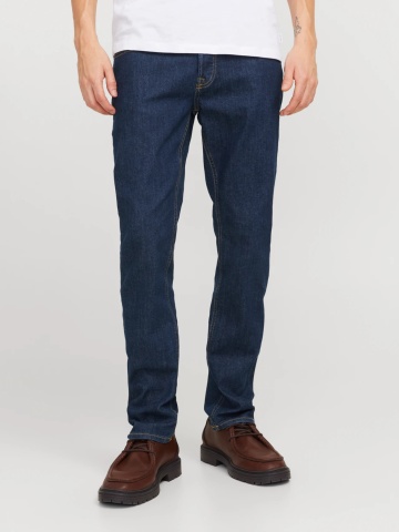 Jack & Jones Blugi barbati GLENN, talie joasa, croiala Slim fit, Albastru inchis