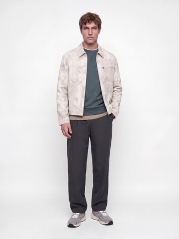 Jack & Jones Bluza barbati, simpla cu decolteu la baza gatului, JJEBRADLEY, Gri albastrui - Img 6