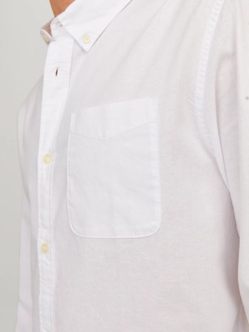 Jack & Jones Camasa barbati, Casual cu croiala Slim Fit, din bumbac, Alb - Img 3