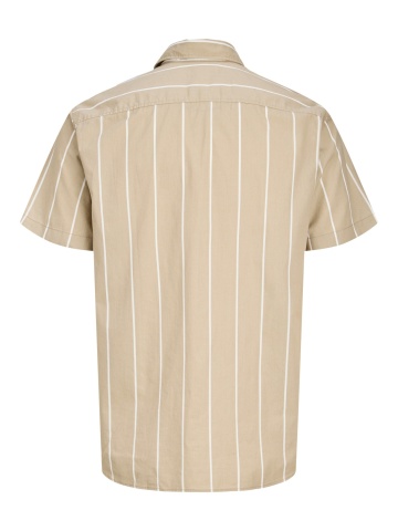 Jack & Jones Camasa barbati din bumbac cu imprimeu in dungi, Regular Fit, JJETHAN, Maro deschis - Img 9