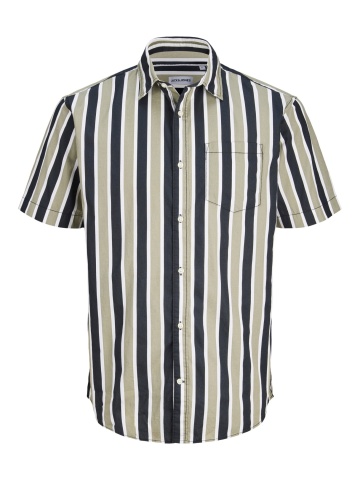 Jack & Jones Camasa barbati din bumbac cu imprimeu in dungi, Regular Fit, JJETHAN, Verde - Img 8