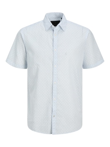 Jack & Jones Camasa de vara barbati, din amestec de in, Regular fit, Albastru deschis - Img 8