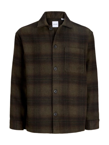 Jack & Jones Camasa in carouri, barbati, Relaxed fit, JJESOHO, Verde inchis - Img 8