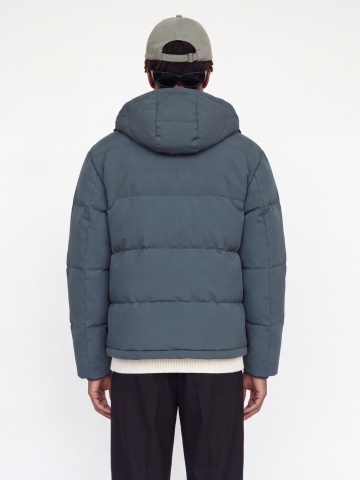 Jack & Jones Geaca barbati, PUFFER, cu gluga, JJESOHO, Gri albastrui - Img 2