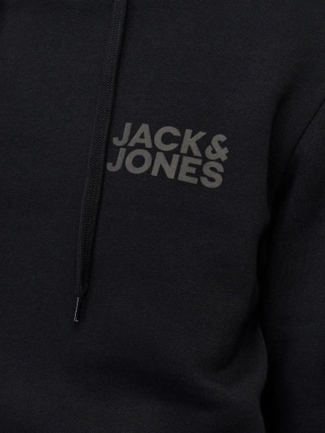 Jack & Jones Hanorac barbati fara fermoar, cu logo, Negru - Img 4