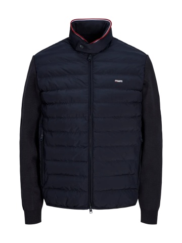 Jack & Jones Jacheta barbati, cu guler inalt, Regular fit, JPRBLUGARRY HYBRID, Bleumarin inchis